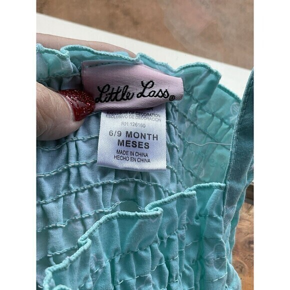 Little Lass Teal Blue Sundress Infant‎ Size 6/9 Months - Picture 3 of 3